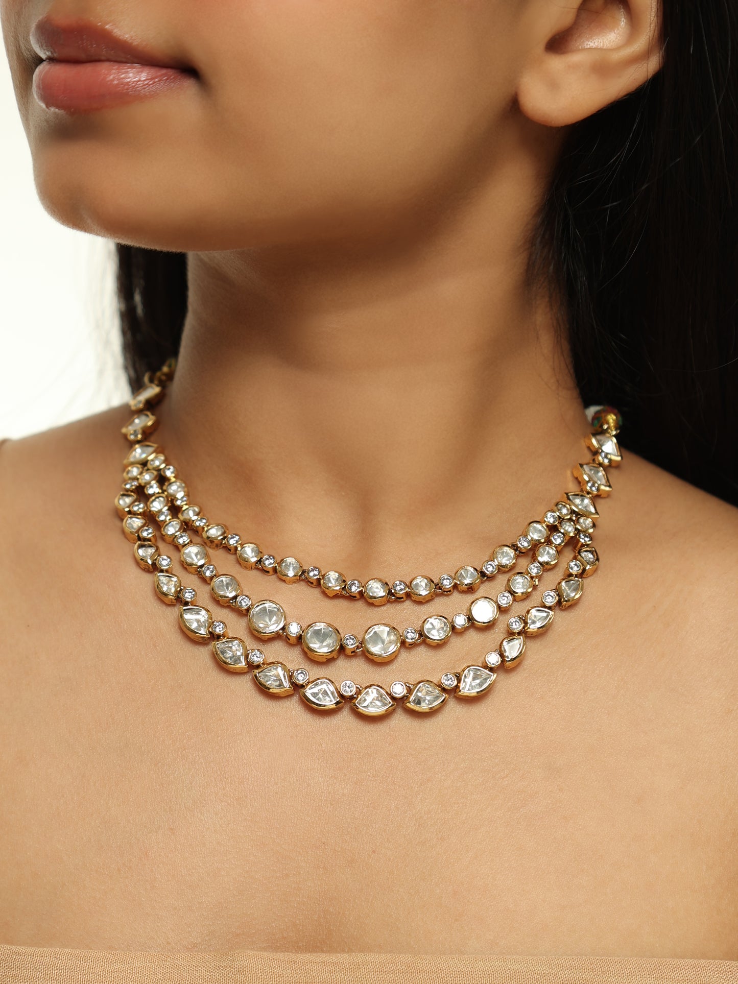 Triveni Layered Polki Necklace Set