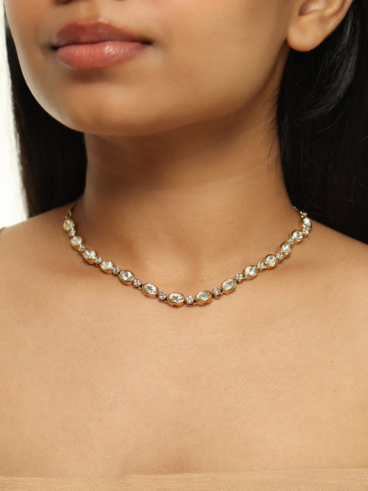 Aabha Minimal Polki Necklace Set
