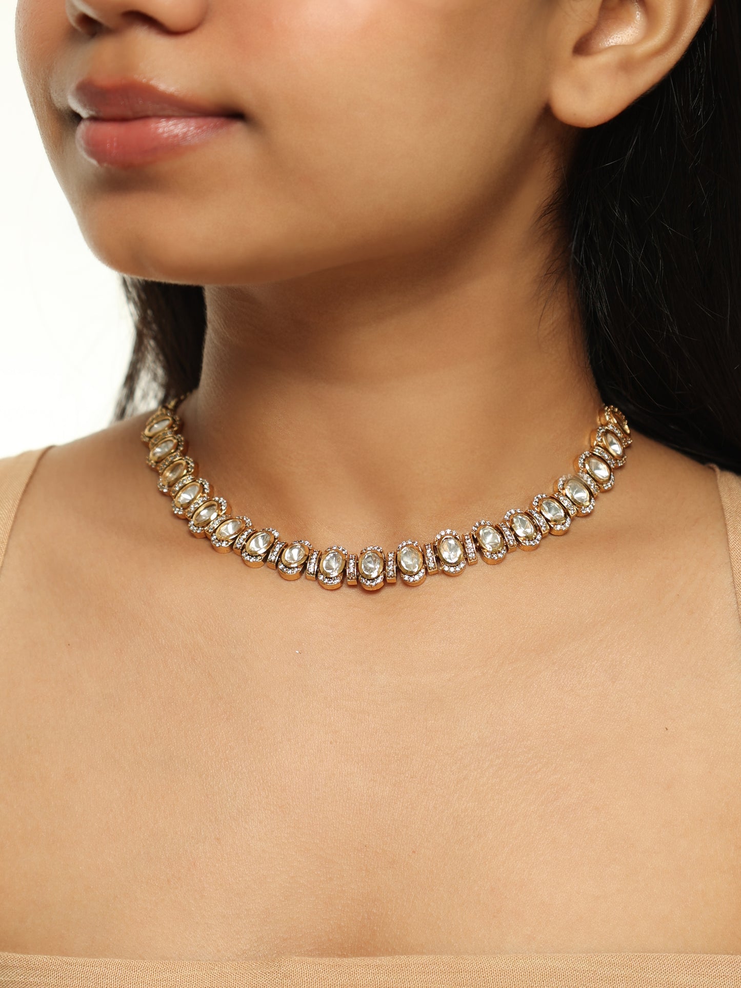 Aarna Oval Polki Choker Set