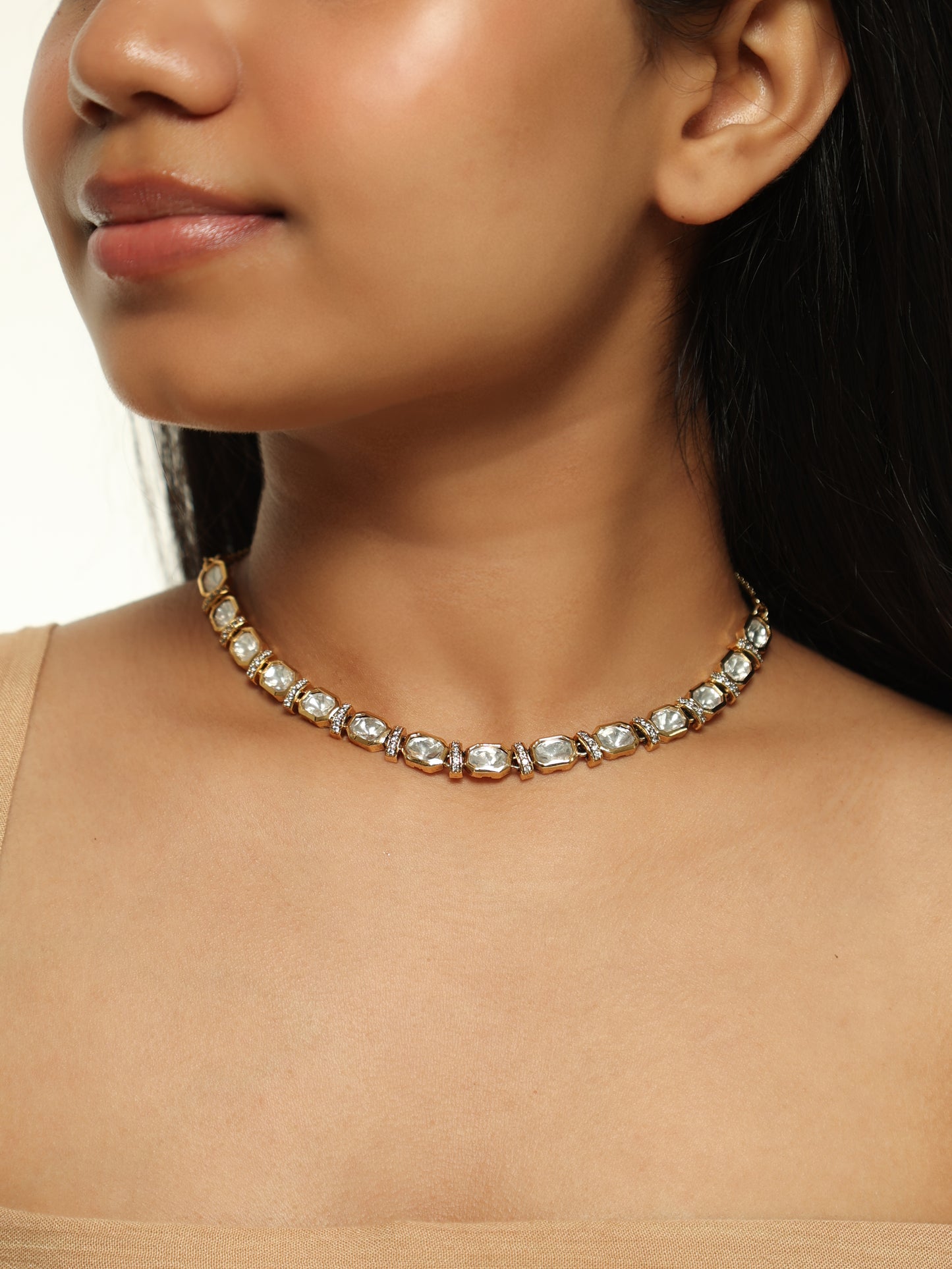 Aster Polki Tennis Necklace Set