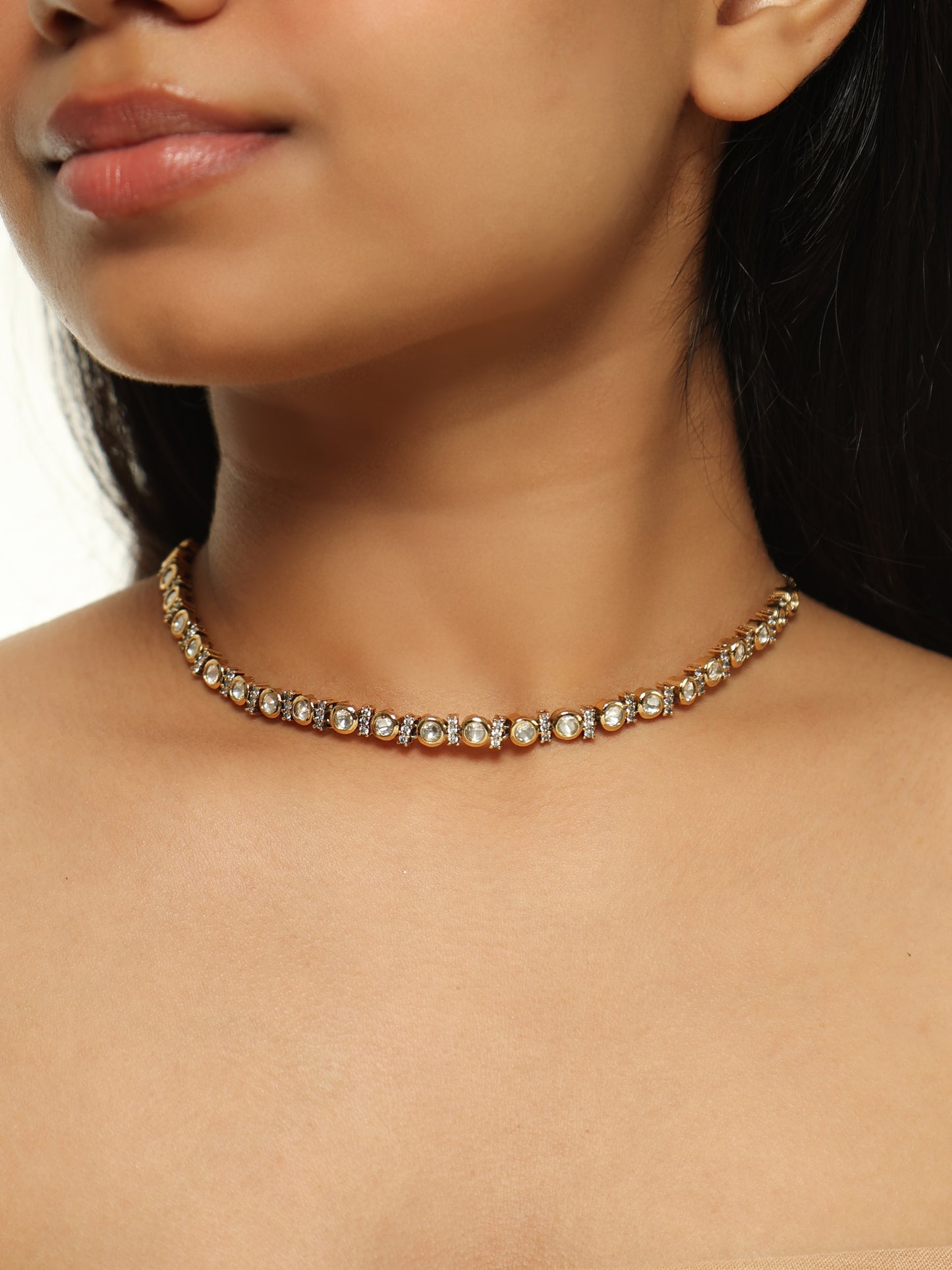 Flora Polki Tennis Necklace Set