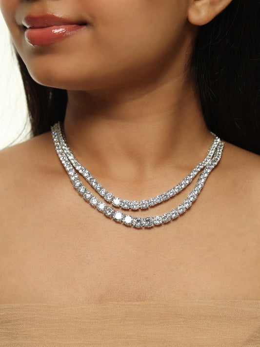 Celeste Double Row Tennis Necklace Set