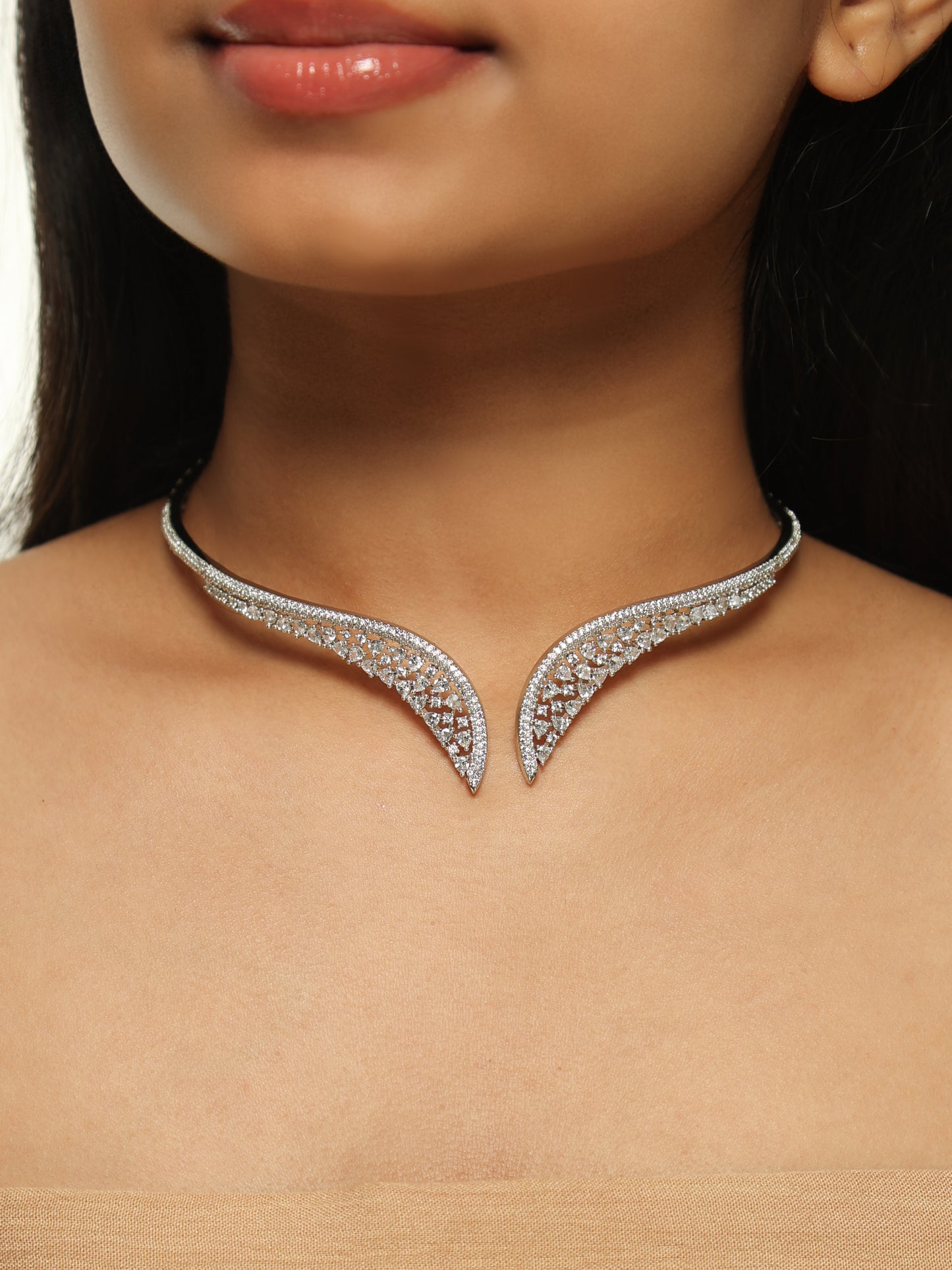 Aurelia Open Collar Diamond Necklace Set