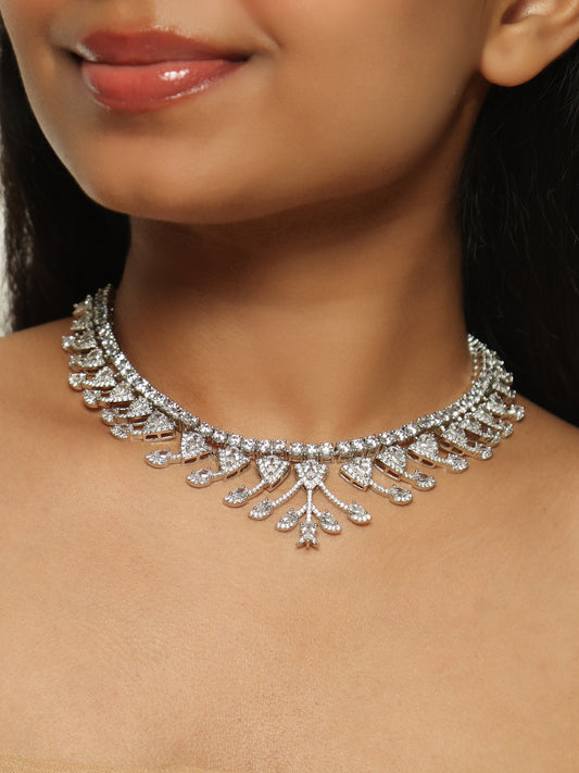 Royal Fringe Diamond Choker Necklace Set