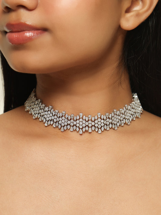 Noor Floral Diamond Choker Set