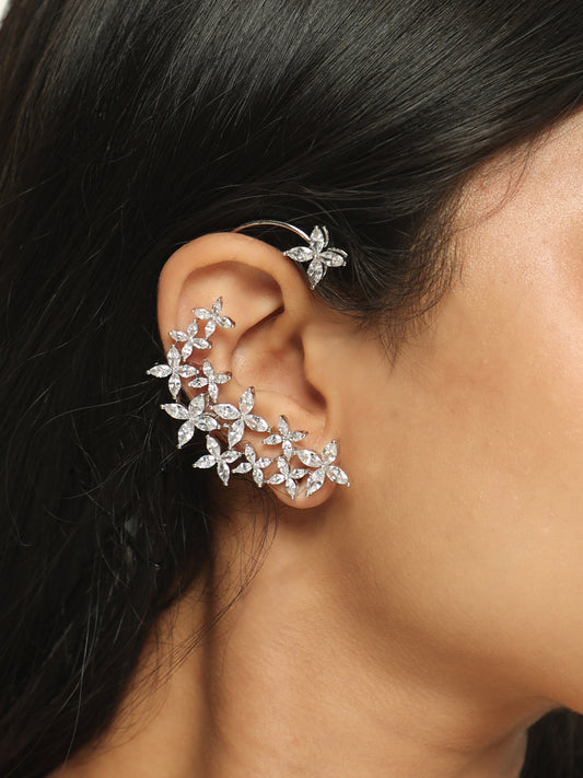 Flora Cascade Crystal Ear Cuffs