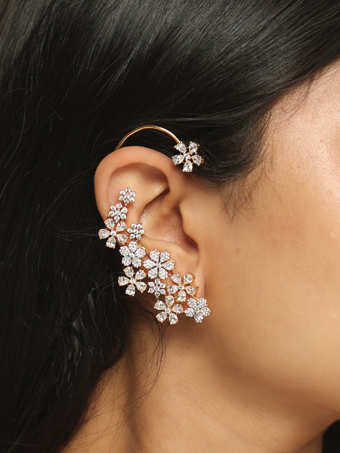 Fleur Eclat Crystal Ear Cuffs