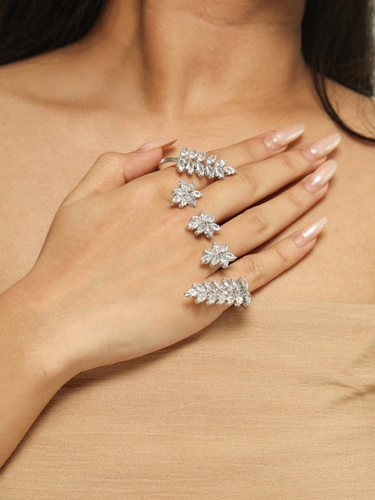 Celestia Crystal Garden Knuckle Ring Set