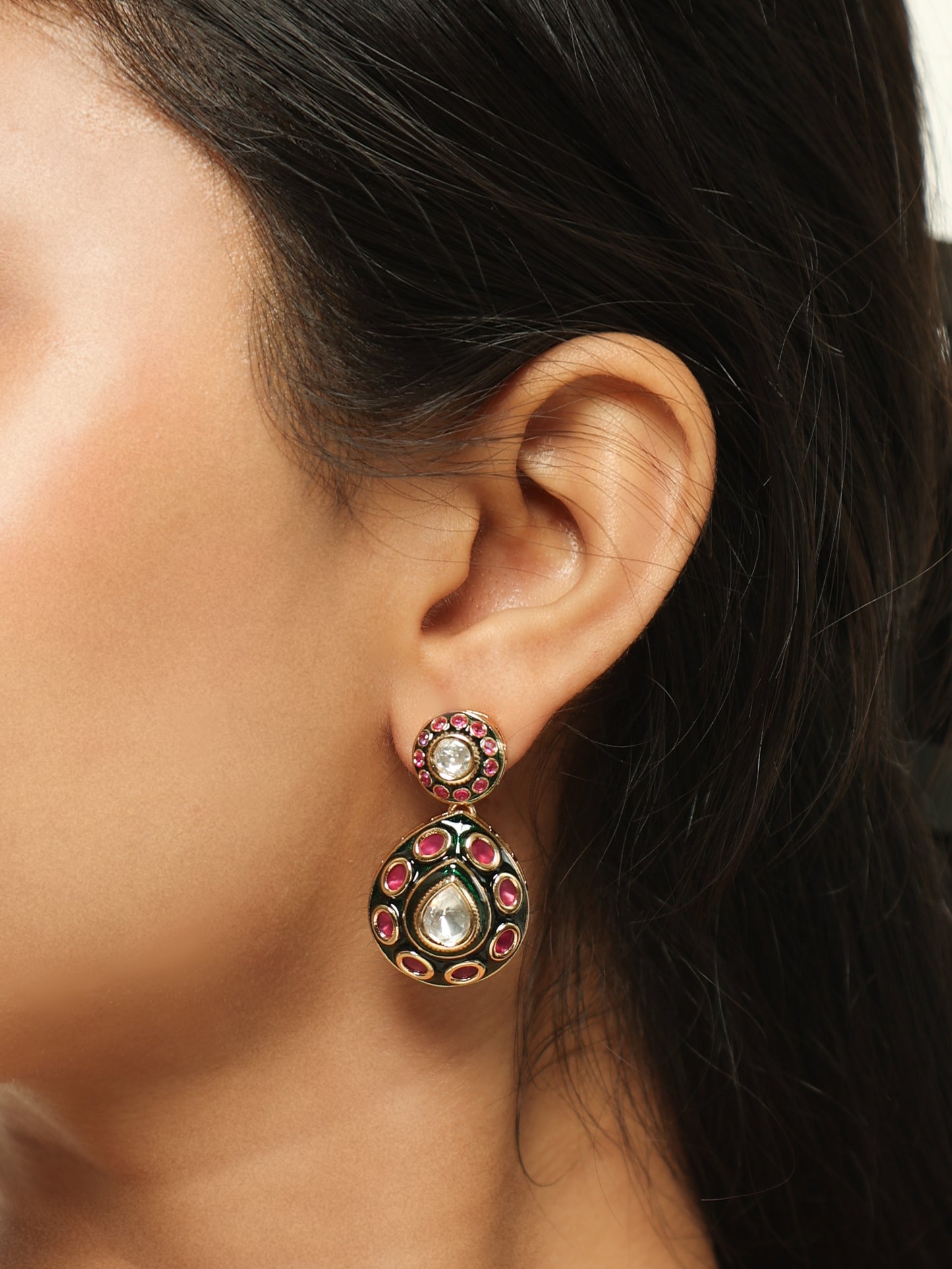 Zareen Ruby Polki Necklace Set