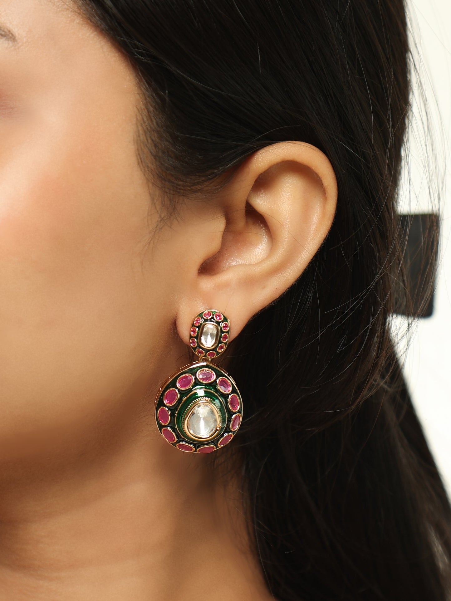 Nayantara Emerald Polki Necklace Set