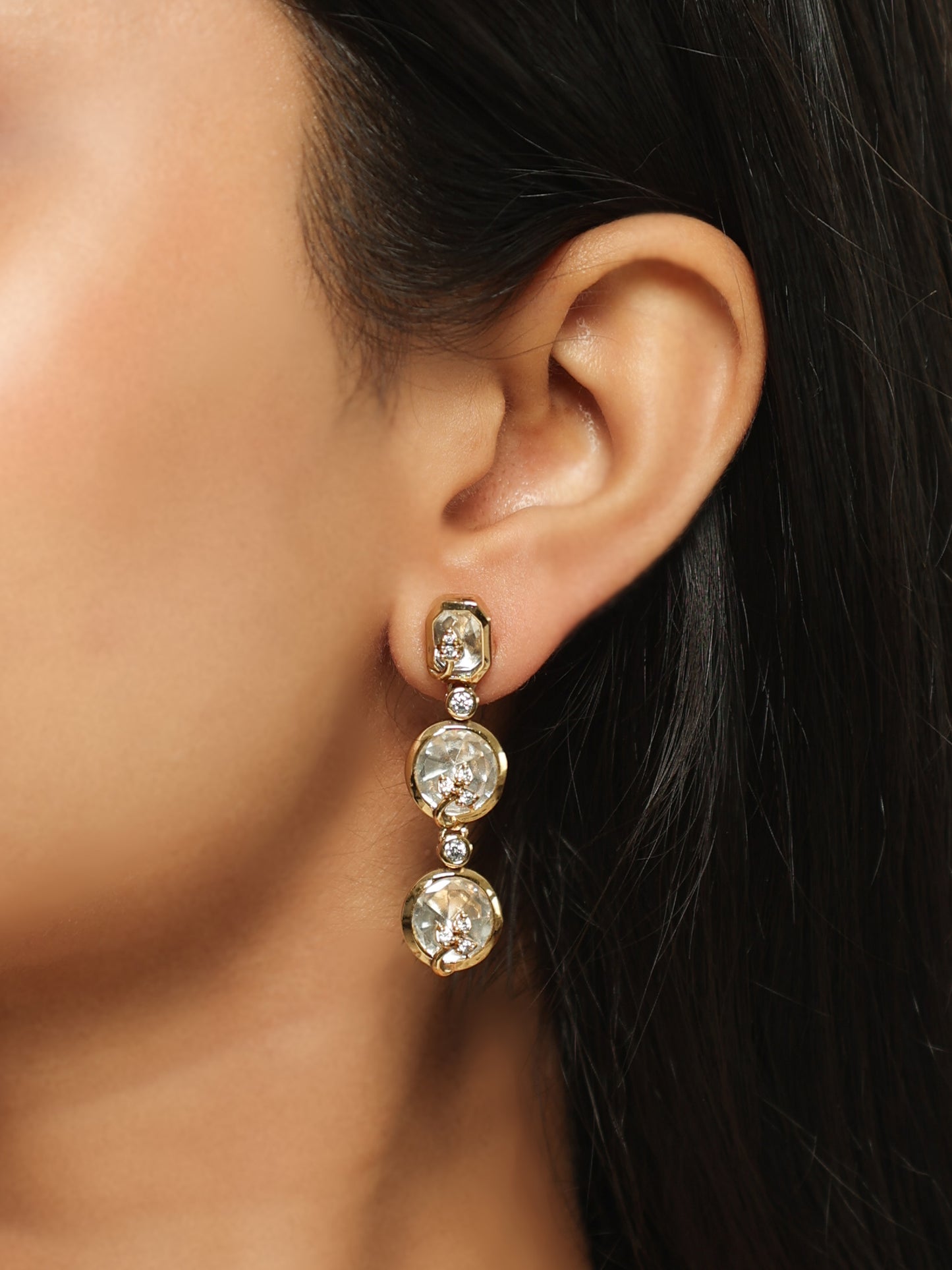 Ziya Double Layer Polki Necklace Set