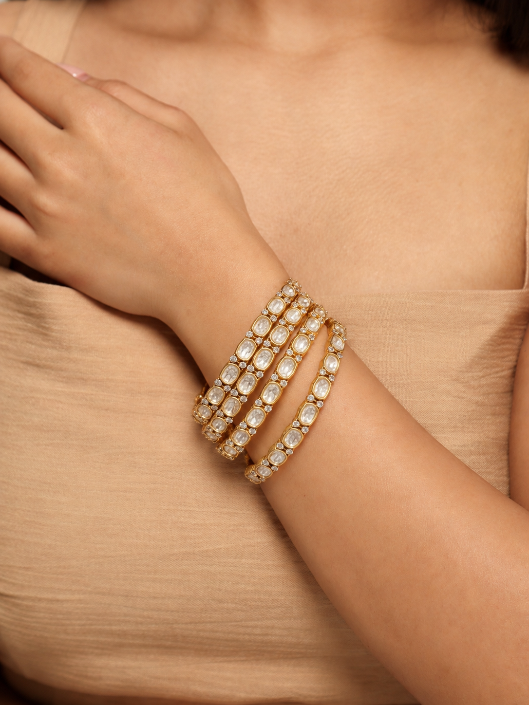 Aurelia Kundan Tennis Bangles