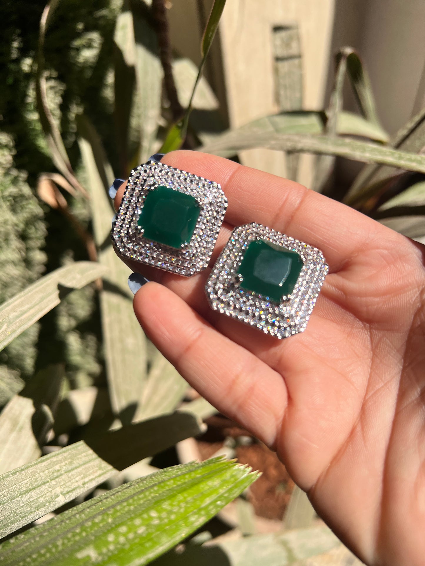 Emerald Twine Diamond Studs