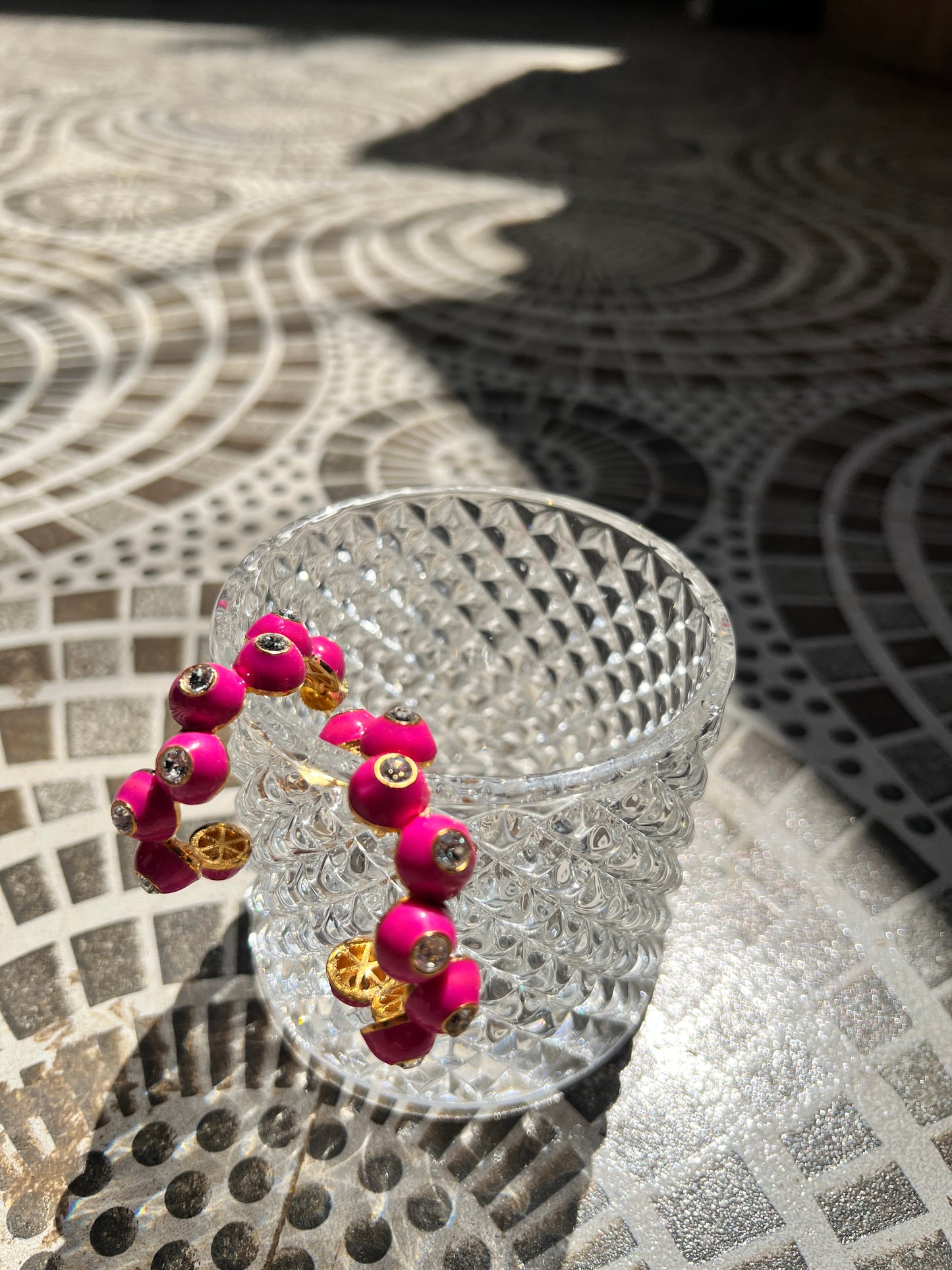 Fuchsia Ripple Hoops