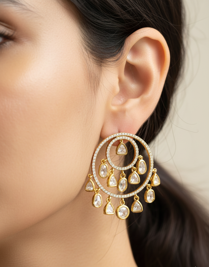 Shehnai Polki Orbit Earrings