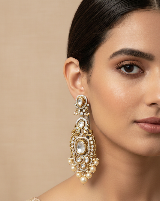 Samaira Regal Polki Pearl Drops