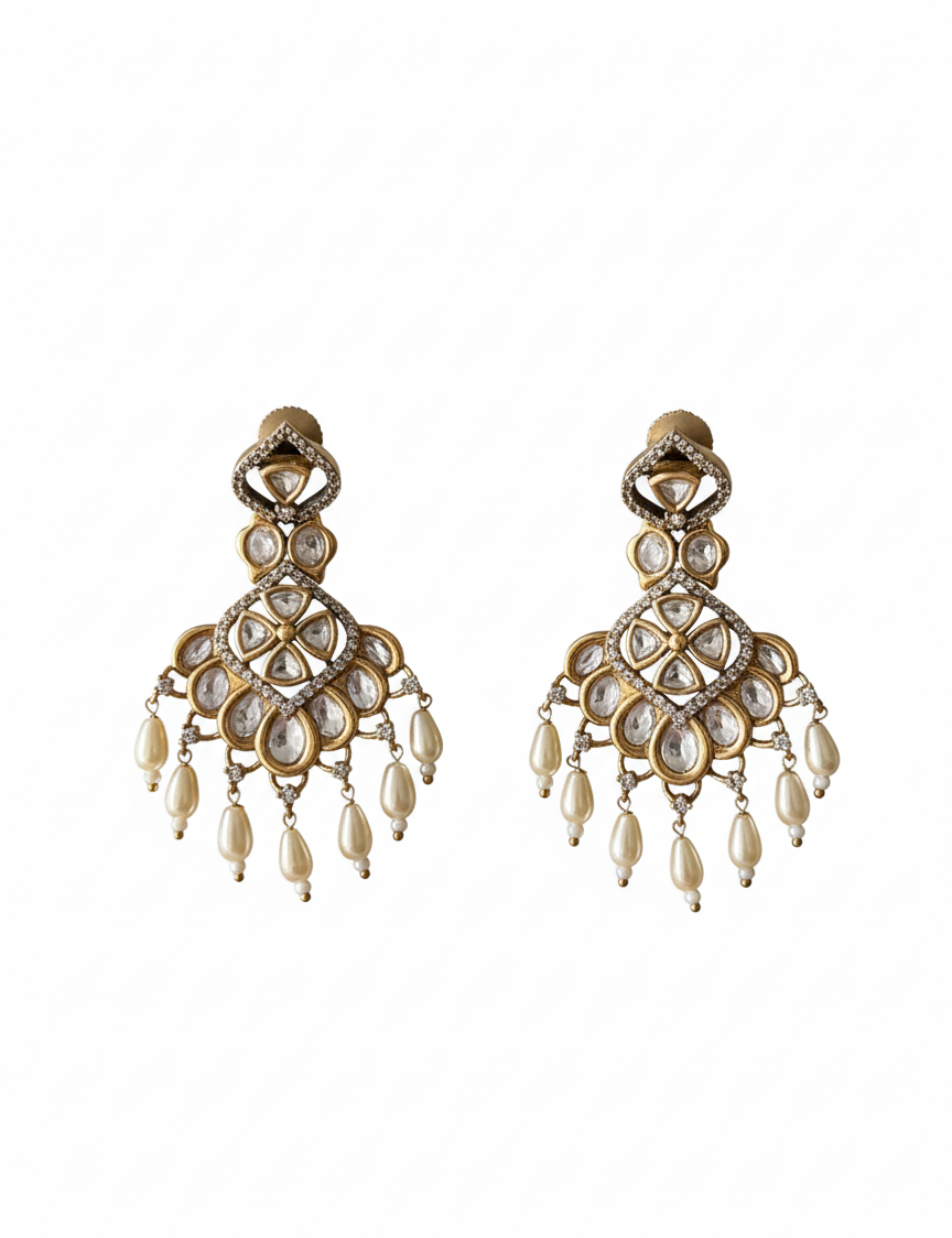 Zarina Kundan Drop Earrings