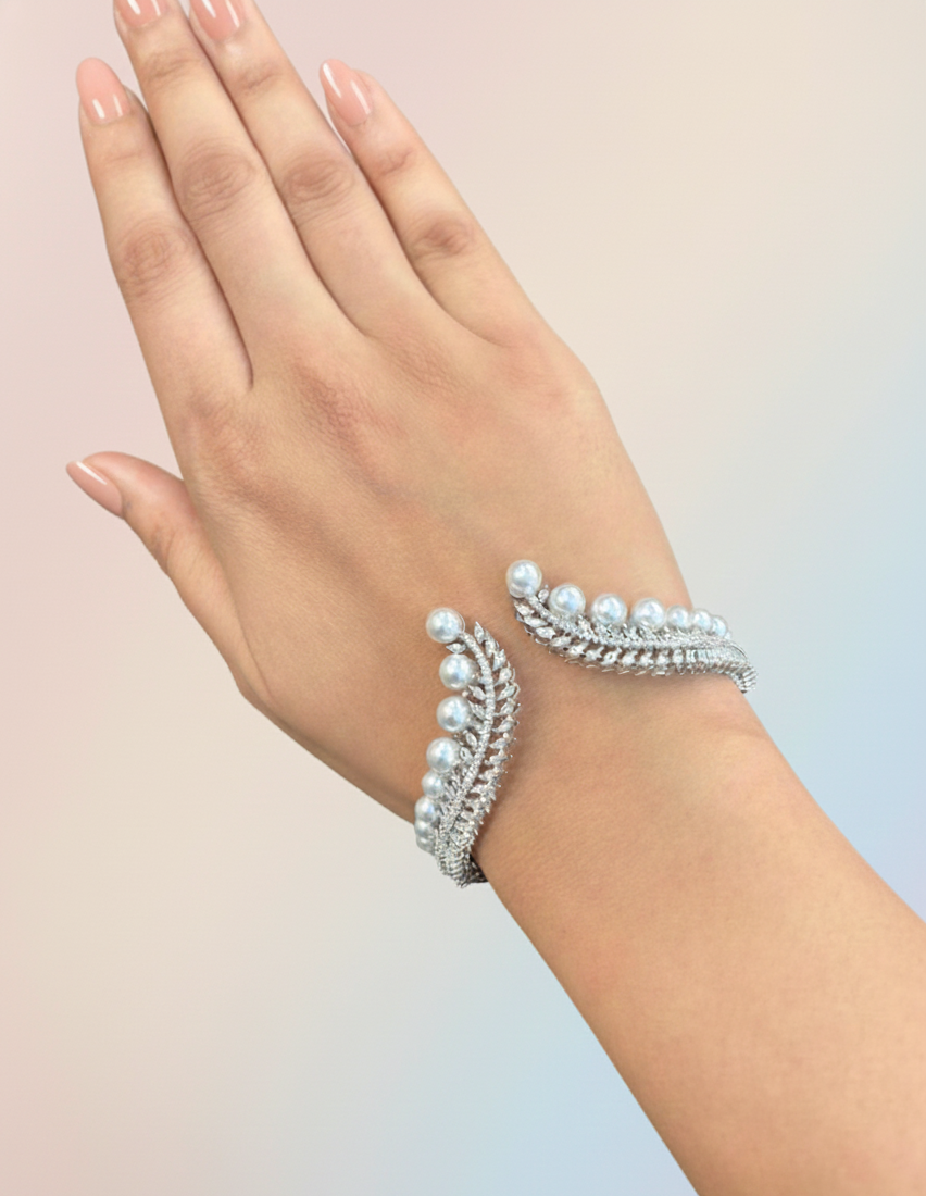 Ivory Fern Pearl Cuff