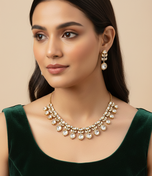 Radiant Noor Polki Necklace Set