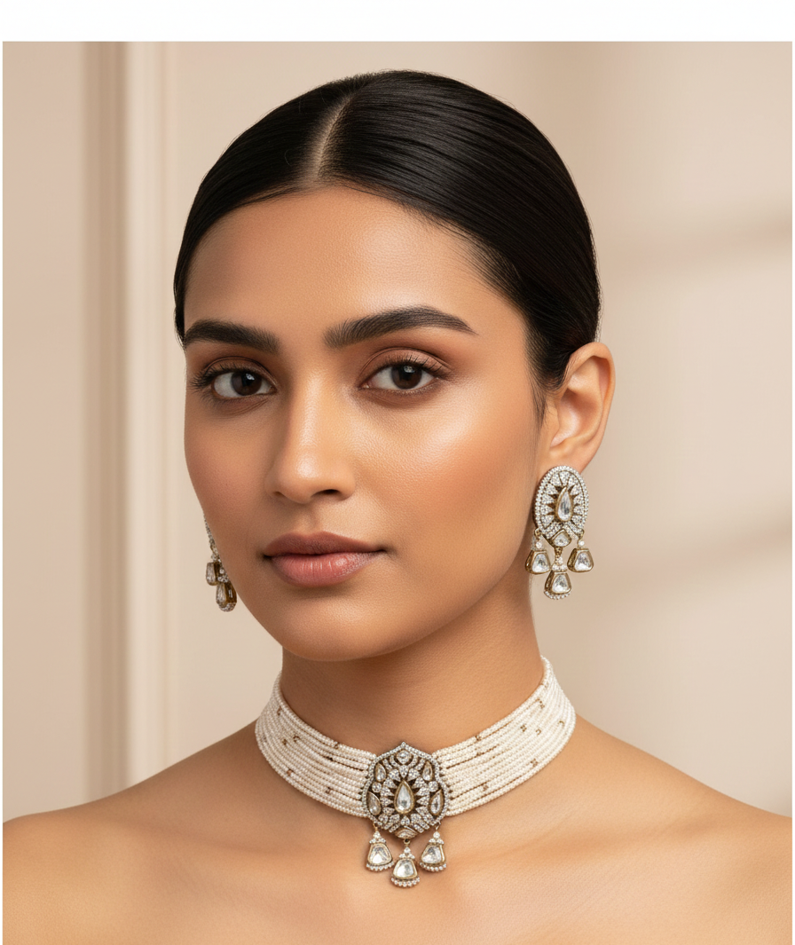Noorvel Pearl Royale Choker Set