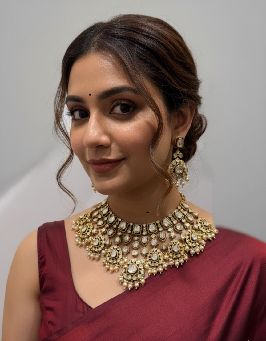 Royal Ivory Kundan Maharani Set