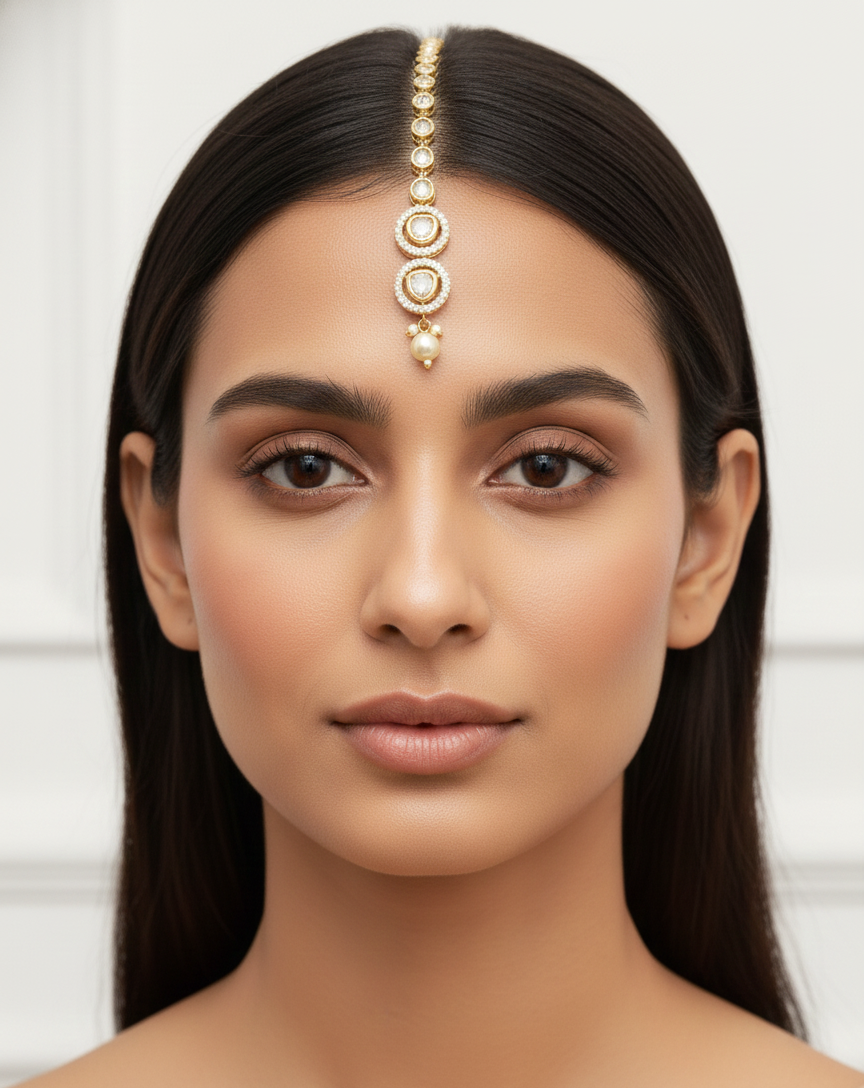 Amora Heartline Pearl Maangtika