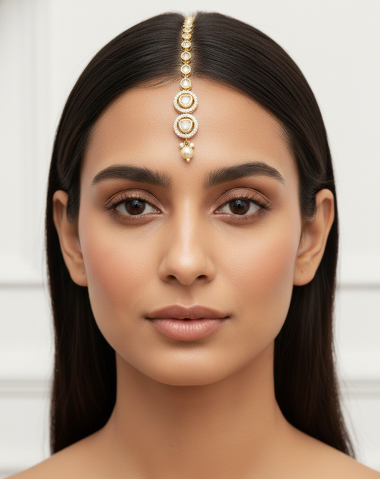 Amora Heartline Pearl Maangtika