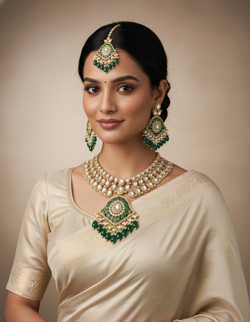 Rajwada Emerald Majesty Set