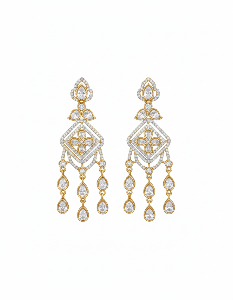 Celestial Frost Dewdrop Earrings