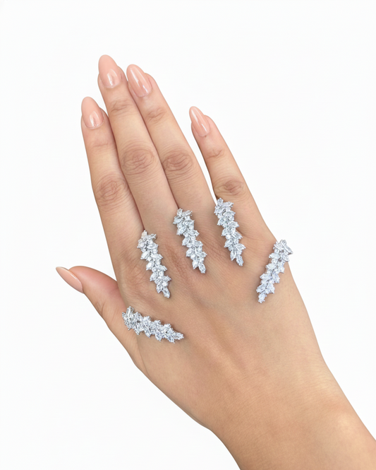 Ivory Vine Diamond Palm Cuff