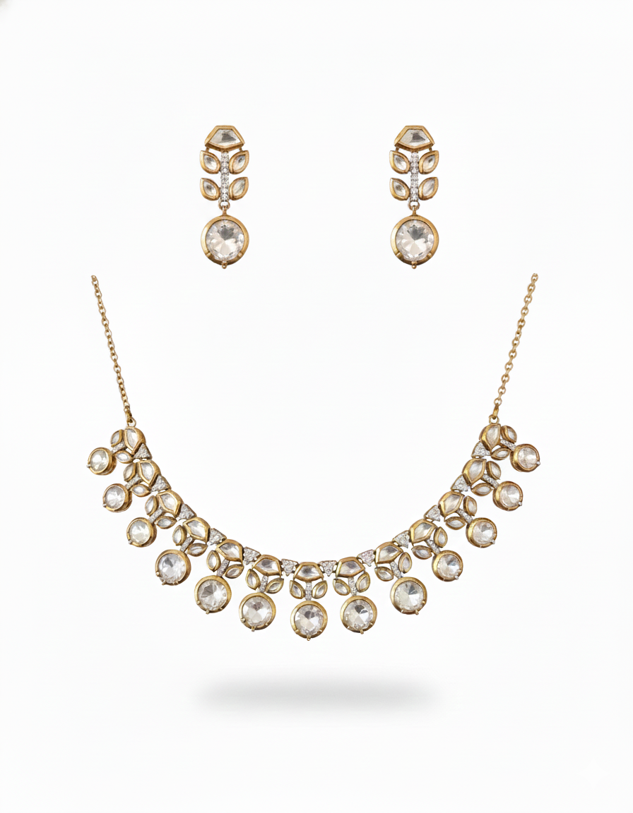 Radiant Noor Polki Necklace Set