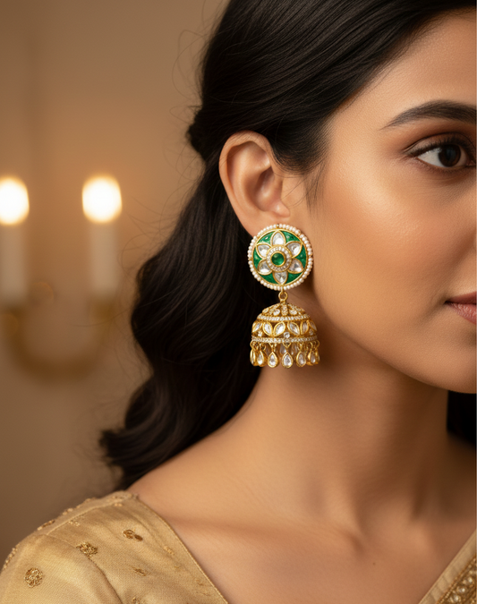 Petal Radiance Jhumka Earrings