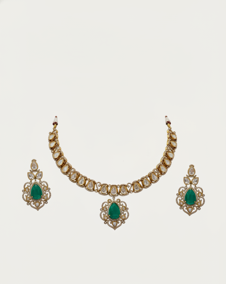 Royal Verdant Polki Elegance Set