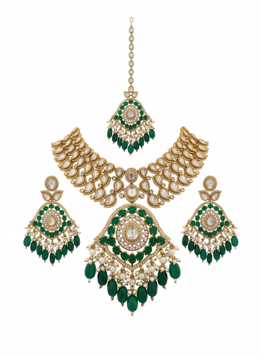 Rajwada Emerald Majesty Set