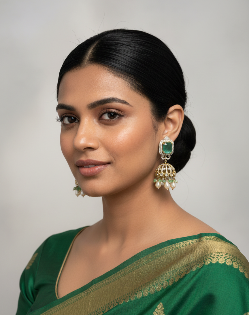 Emerald Royale Dome Earrings