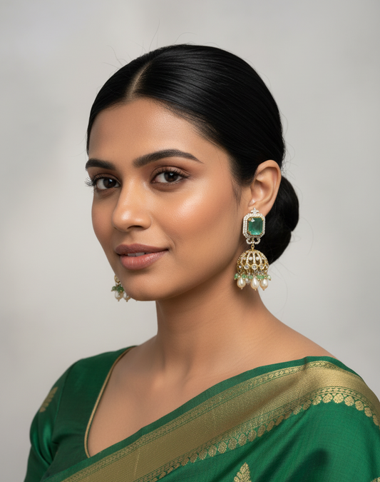 Emerald Royale Dome Earrings