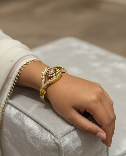 Ruby Crest Teardrop Cuff