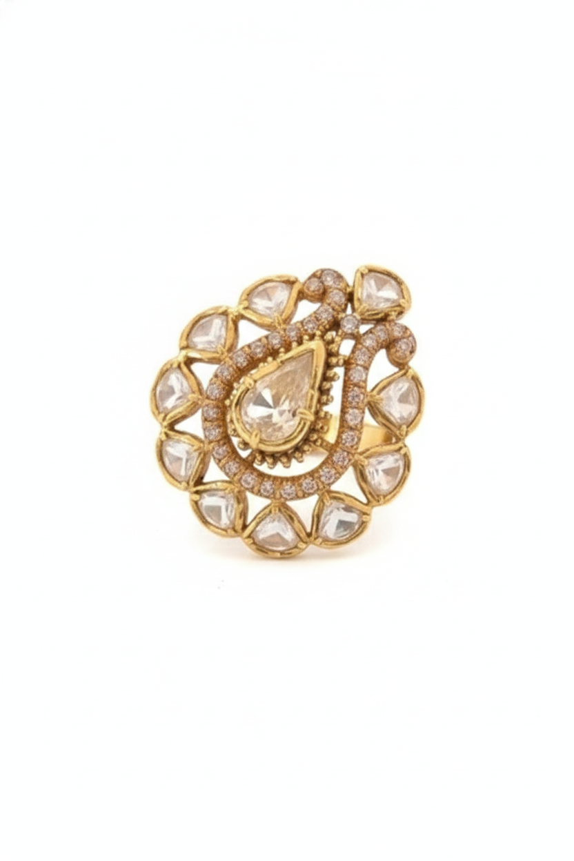 Royal Mayura Polki Statement Ring