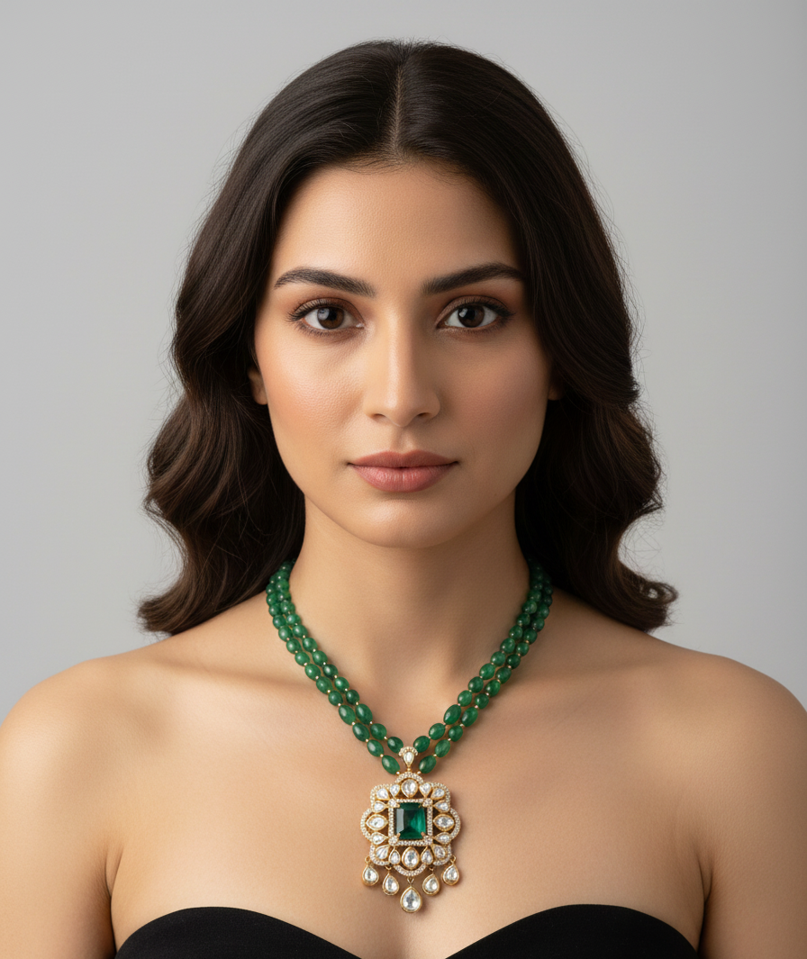 Verdant Heirloom Kundan Royale Necklace
