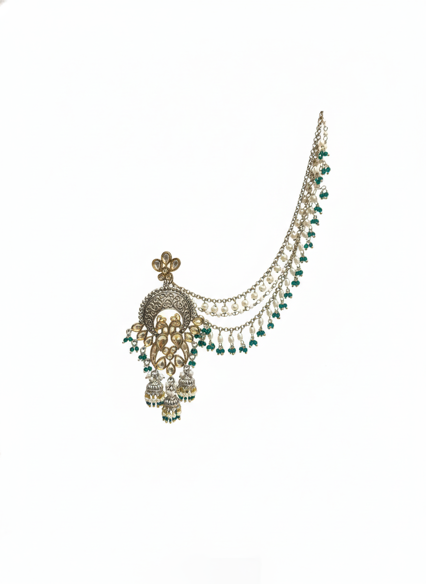 Nazakat Emerald Pearl Earchain