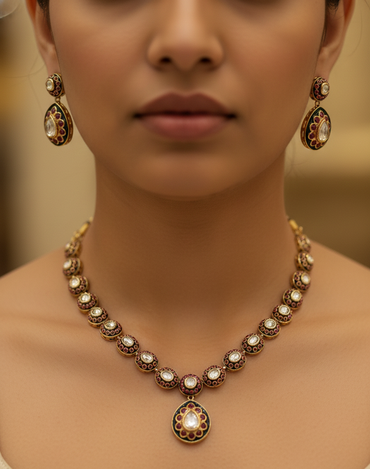 Ruhani Ruby Polki Grace Set