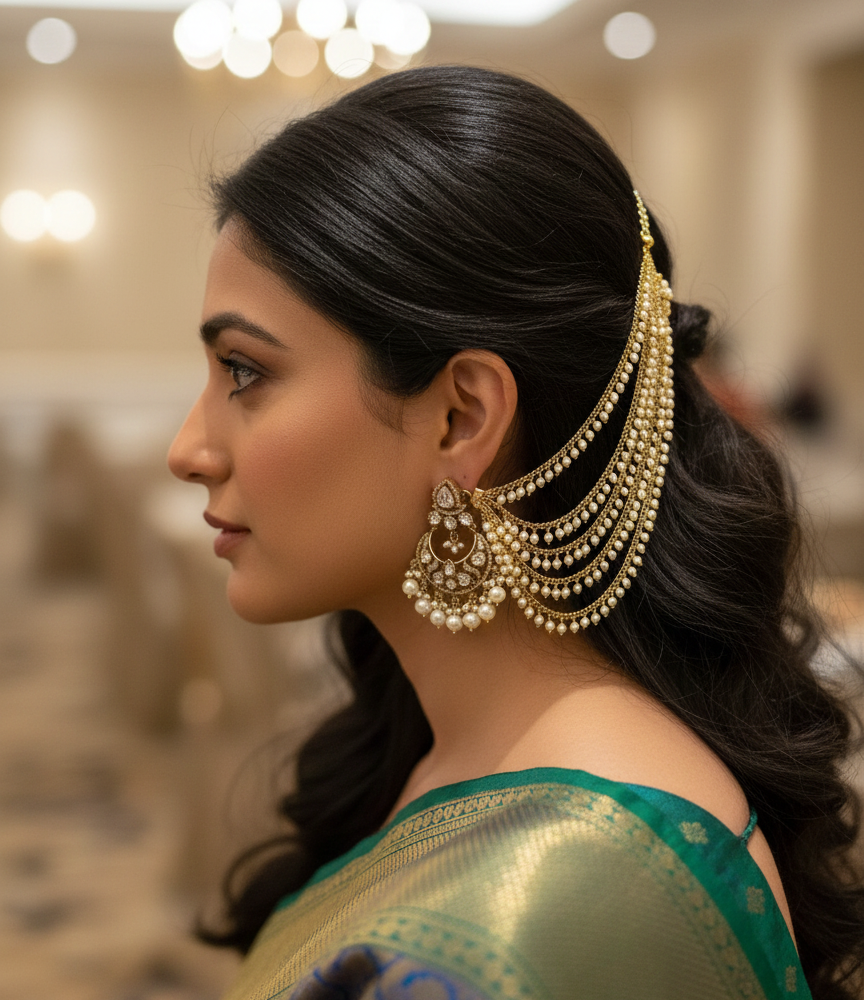 Royal Pearl Cascade Earchain