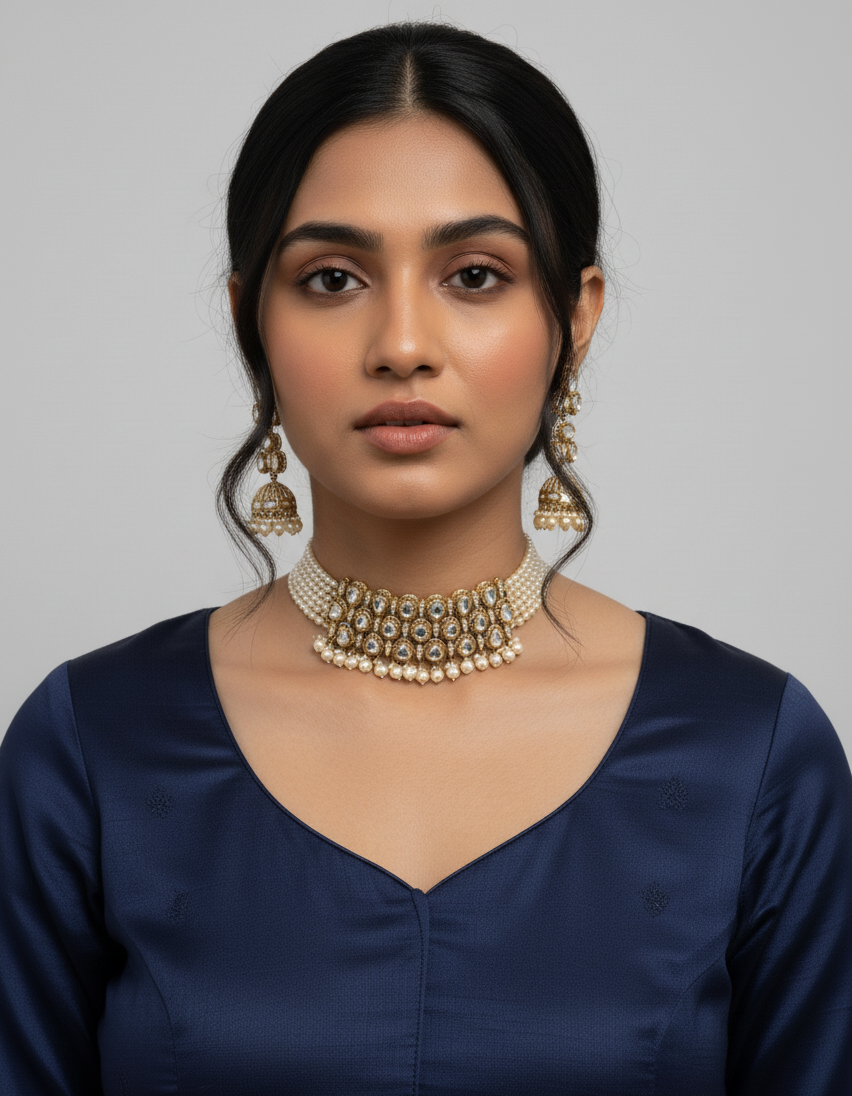 Opulent Noor Pearl Polki Choker Set