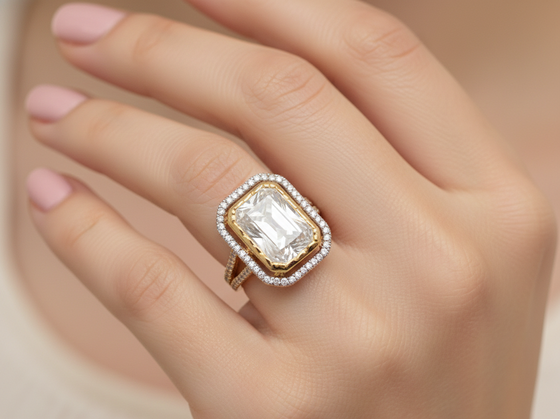 Ivory Radiance Cushion Ring