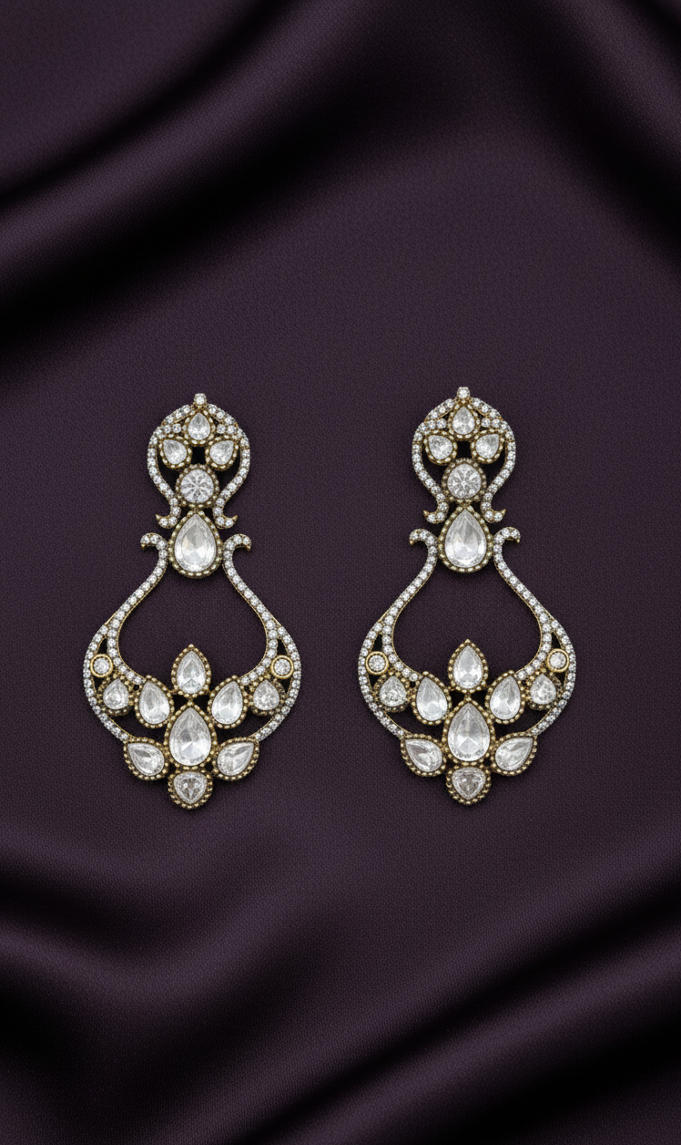 Regal Crystal Petal Drop Earrings