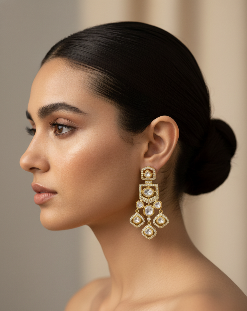 Radiant Mosaic Kundan Earrings