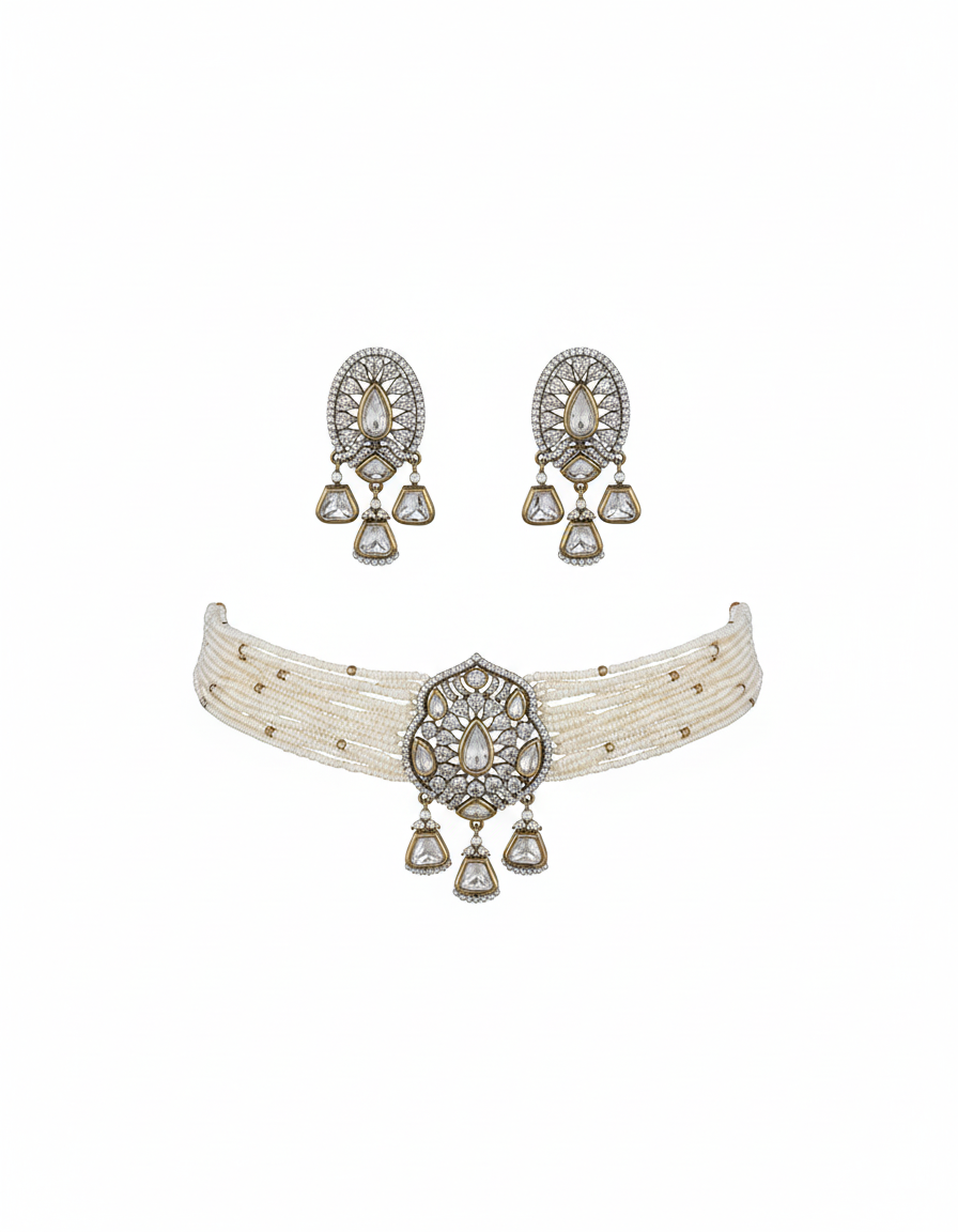Noorvel Pearl Royale Choker Set
