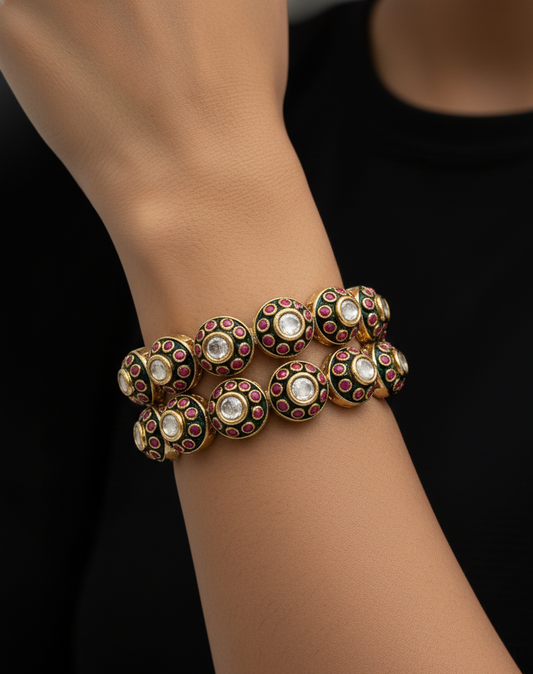Ruhani Ruby Kundan Bangles