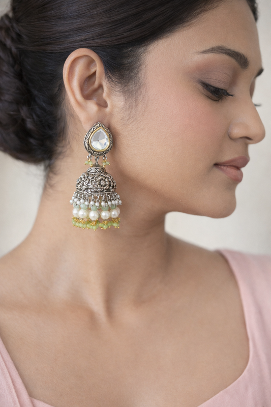 Ira Meher Mint Jhumka Earrings