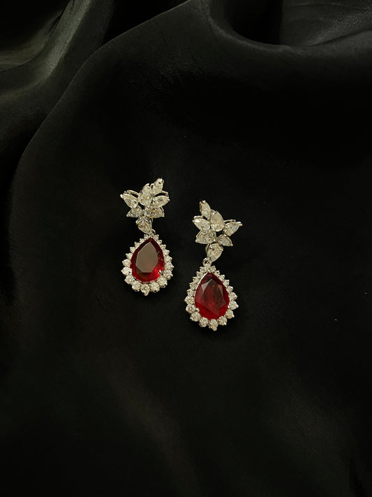 Crimson Bloom Earrings